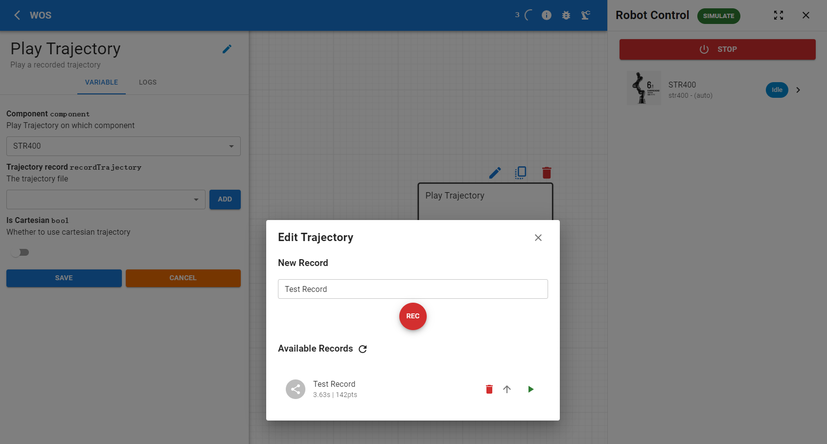 Trajectory Record Interface